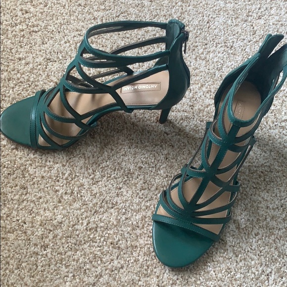 Antonio Melani Teal Cages Sandals - Picture 2 of 5